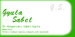 gyula sabel business card